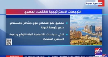 "إكسترا نيوز" تعرض تقريرا حول التوجهات الاستراتيجية للاقتصاد المصرى