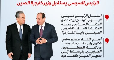 رسالة من "جين بينج" تثمن دور مصر.. الرئيس السيسى يستقبل وزير خارجية الصين (إنفوجراف)