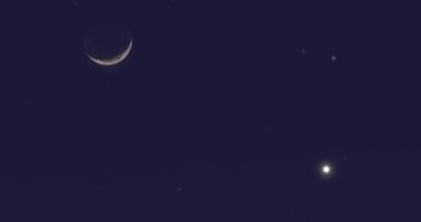 "هلال القمر" يلتقى الكواكب الصخرية فجر اليوم فى مشهد بديع يشاهد بسهولة