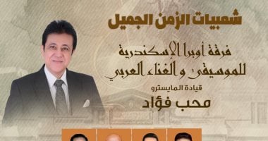 فرقه أوبرا الإسكندرية تقدم حفلا بعنوان شعبيات الزمن الجميل 25 يناير 