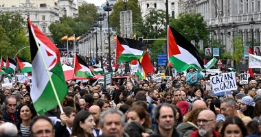 لا للإبادة الجماعية فى غزة.. مظاهرات إسبانية بالأعلام الفلسطينية لوقف العدوان