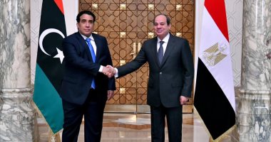 الرئيس عبد الفتاح السيسى مع السيد محمد يونس المنفي رئيس المجلس الرئاسي الليبي