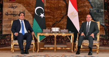 الرئيس السيسى و"المنفى" يؤكدان أهمية ترسيخ وحدة ليبيا وخروج جميع القوات الأجنبية والمرتزقة