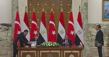 الرئيس السيسى ونظيره التركى يشهدان مراسم التوقيع على عدد من الاتفاقيات