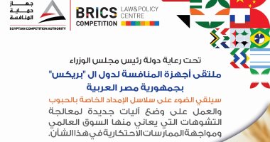 غدًا.. مصر تستضيف اجتماع رؤساء أجهزة المنافسة والخبراء الدوليين بدول مجموعة البريكس
