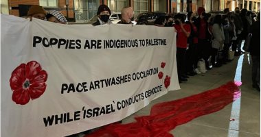 نشطاء ينظمون مظاهرة مؤيدة لفلسطين فى افتتاح معرض بيس لفنانة إسرائيلية