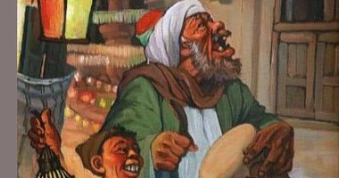 إبداعات الفنانين عن رمضان.. شاهد لوحة المسحراتى لـ محسن أبو العزم