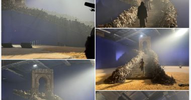 أحمد فايز ينشر صورًا من كواليس تنفيذ ديكور مشهد "الحلم" بمسلسل الحشاشين