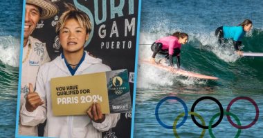 طفلة 15 عاما تصبح أول راكبة أمواج تمثل الصين فى الألعاب الأولمبية.. صور