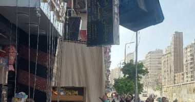 إزالة الإعلانات المخالفة دون ترخيص بحي المنتزه ثان بالإسكندرية.. صور