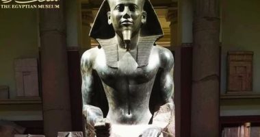 مقتنيات المتحف المصرى.. شاهد تمثال الملك الفرعونى خفرع