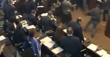 خناقة شوارع داخل برلمان جورجيا بسبب التمويل الخارجى.. فيديو