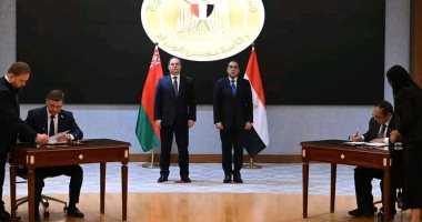 رئيسا وزراء مصر وبيلاروسيا يشهدان مراسم توقيع اتفاق بين البلدين لتعزيز نظام التجارة