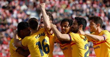 برشلونة يحسم الشوط الأول 2-1 أمام جيرونا في الدوري الإسباني.. فيديو