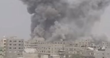 قصف قوى على حى الصبرة جنوبى غزة وتدمير برج لعائلة الأشرم وعدد من المنازل..فيديو