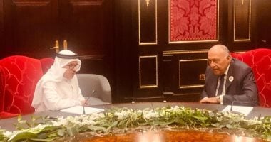 وزير الخارجية سامح شكري يبحث مع نظيره البحريني العلاقات الثنائية