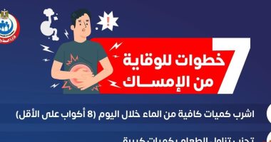 وزارة الصحة تكشف نصائح مهمة للحماية من الإصابة بالإمساك.. إنفو جراف