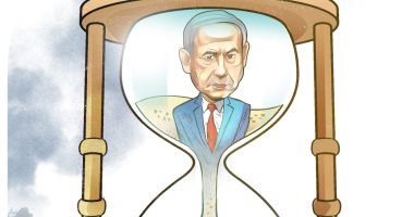 الوقت بدأ ينفد.. حكومة نتنياهو على حافة الهاوية في كاريكاتير اليوم السابع