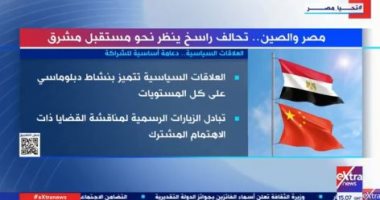 "اكسترا نيوز" تعرض تقريرا عن التحالف الراسخ بين مصر والصين.. فيديو