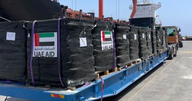 سفينة إماراتية جديدة تحمل 1166 طن مساعدات إلى أهالى غزة