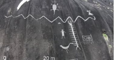 نقش صخري عمره 2000 عام يمثل الأراضي القديمة في كولومبيا وفنزويلا