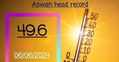 الأرصاد: محطة أسوان سجلت أمس درجة حرارة وصلت 49.6 فى الظل