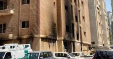 "القاهرة الإخبارية" تعرض مشاهد من حريق مبنى المنقف بالكويت