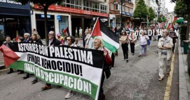 تظاهرات فى ميلانو الإيطالية للتضامن مع غزة