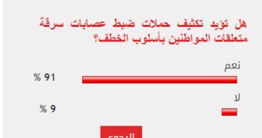 91 % من القراء يطالبون بتكثيف حملات ضبط عصابات سرقة متعلقات المواطنين