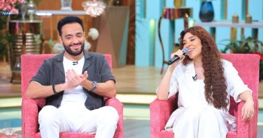 رامى جمال وزوجته ضيفا منى الشاذلى ببرنامج معكم.. الجمعة