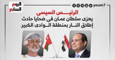الرئيس السيسى يعزى سلطان عمان فى ضحايا حادث إطلاق النار بمنطقة الوادى الكبير (إنفوجراف)