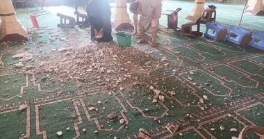 غلق مسجد الصحابى القعقاع بن عمرو التميمى بالدقهلية بسبب سقوط جزء من السقف
