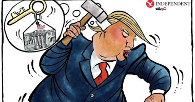 إصابة ترامب برصاصة فى رأسه مفتاح البيت الأبيض فى كاريكاتير بريطانى