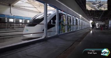 تجارب تشغيل قطار مونوريل العاصمة الإدارية الجديدة.. فيديو وصور