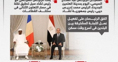توافق مصرى تشادى على دعم جهود وقف إطلاق النار بالسودان واستقرار ليبيا.. إنفوجراف