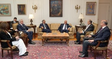 وزير الخارجية والهجرة يستقبل وفد غرفة التجارة الأمريكية بمصر.. صور 