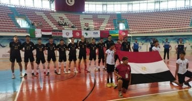 منتخب ناشئى الطائرة  أمام الجزائر فى بطولة أفريقيا