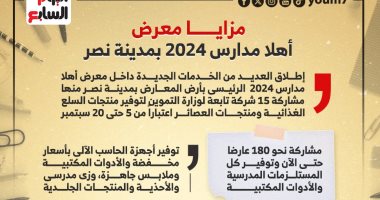 مزايا عديدة بمعرض أهلا مدارس 2024.. انفوجراف 