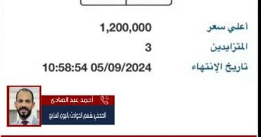 سعر لوحة "ب ط ل- 67" يتخطى مليون جنيه بالمزاد ويتنافس عليها 3 أشخاص