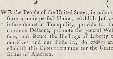 نسخة نادرة من الدستور الأمريكى معروضة للبيع بمليون دولار فى مزاد علني