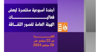 أجندة قصور الثقافة.. ملتقى "أهل مصر" بأسوان ومؤتمر تمكين ذوى الهمم الثقافي