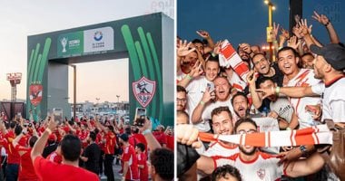 جماهير الأهلي والزمالك تتوافد على ملعب المملكة أرينا بالرياض لحضور قمة السوبر الأفريقى.. المدرجات تتزين لاستقبال "سوبر القرن".. والصلاة تجمع جمهور الفريقين فى مشهد رائع أمام ملعب المباراة.. فيديو وصور