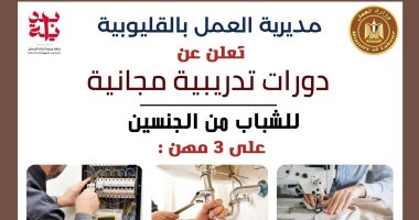 وزارة العمل: غدا.. بدء التقديم لبرامج تدريب مجانية لتأهيل الشباب بالقليوبية