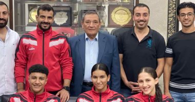 نادى ههيا الرياضى يستقبل أبطال العالم للكاراتيه بالطبل والمزمار والخيل العربى