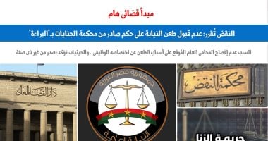 عدم قبول طعن النيابة على حكم بالبراءة لهذا السبب.. نقلا عن برلمانى