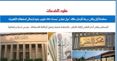 4 مبادئ قضائية بشأن دعاوى فواتير المياة والكهرباء والغاز والإنترنت.. برلمانى