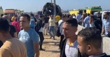 شاهد آثار حادث أتوبيس الطريق الساحلى بالإسكندرية.. فيديو