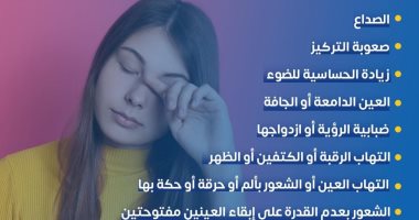 ما أعراض إجهاد العين ؟ وزارة الصحة تجيب فى إنفوجراف 