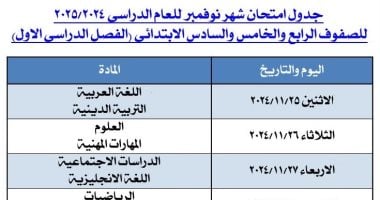 "تعليم الجيزة" تعلن جداول امتحانات شهر نوفمبر 2024