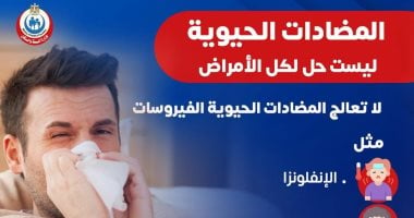 وزارة الصحة تكشف 4 حالات مرضية لا تُستخدم فيها المضادات الحيوية